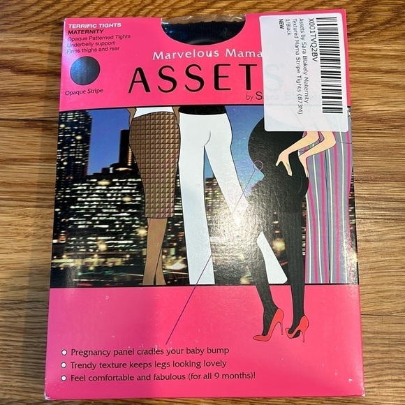 Spanx marvelous Mama asset terrific maternity opaque pattern tights black small - Picture 1 of 4